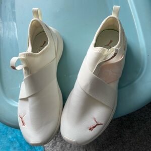 Puma Women's Cream Slip-On Sneakers